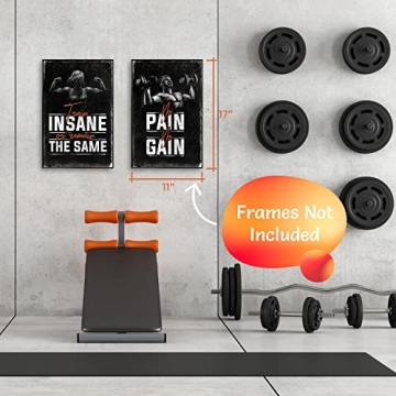 Premium Motivational Gym Posters Set x4 Inspirational Wall Art