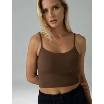 Colorfulkoala Women's Dreamlux Crop Tank with Built-in Bra