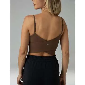 Colorfulkoala Women's Dreamlux Crop Tank with Built-in Bra