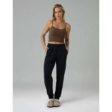 Colorfulkoala Women's Dreamlux Crop Tank with Built-in Bra