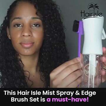 Up to 3 Seconds Continuous Fine Mist Water Spray Bottle for Hair with Edge Brush | Mist Spray Bottle...