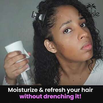 Up to 3 Seconds Continuous Fine Mist Water Spray Bottle for Hair with Edge Brush | Mist Spray Bottle to Refresh Curls | Curly Hair Products for Women & Accessories for Curly Hair/Natural Hair Products