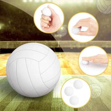 Waenerec Mini Volleyball Stress Ball 20 Packs Volleyball Party Favors Small Foam Squeeze Anxiety Toy Sports Squishy Ball for Kids School Carnival Reward Volleyball Party Decorations Supplies
