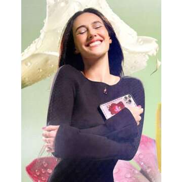 Wildflower Cases - Danielle Guizio Teddy Bear Case, Compatible with Apple iPhone 15 Pro Max | Collab, Bear, Pink, Trendy - Protective Black Bumper, 4ft Drop Test Certified, Women Owned Small Business