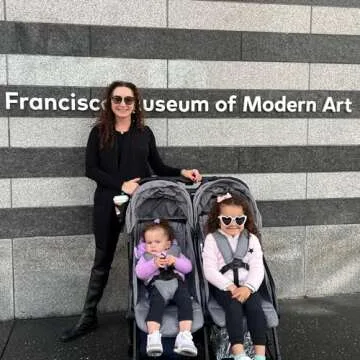 Mompush Lithe Double Ultralight Stroller, Lightweight Side by Side Stroller, Two Large Seats with Individual Recline, Easy Fold Twin Stroller