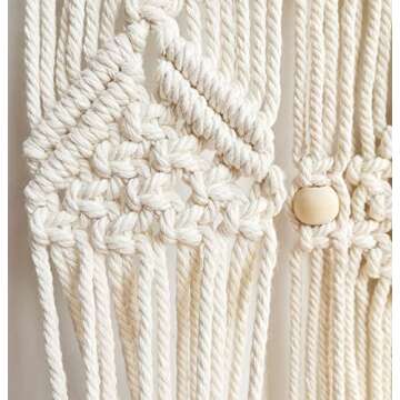 Geepro Large Macrame Wall Hanging Shelf in Natural Cotton Rope Stylish and Practical Macrame Plant Hanger for Plants
