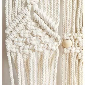 Geepro Large Macrame Wall Hanging Shelf in Natural Cotton Rope Stylish and Practical Macrame Plant Hanger for Plants