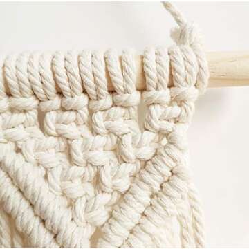 Geepro Large Macrame Wall Hanging Shelf in Natural Cotton Rope Stylish and Practical Macrame Plant Hanger for Plants