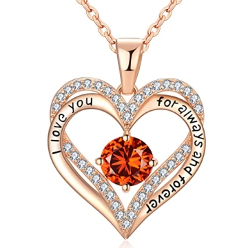 Lucktree Sterling Silver Ruby Necklaces for Women Jewelry for Girlfriend Her Wife Best Birthday Gift...