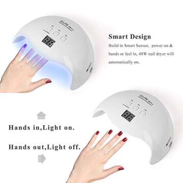 Nail Curing Lamps, Nail Lamp 48W Led Lamp for Nails Nail Dryer Nail Gel Lamp 3Timer Setting, Nail Dryer UV Lamps For Nails Gel UV Lamp for Fingernail & Toenail Curing Gel Nail Light