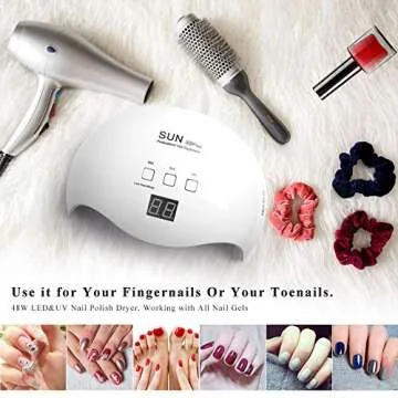 Nail Curing Lamps, Nail Lamp 48W Led Lamp for Nails Nail Dryer Nail Gel Lamp 3Timer Setting, Nail Dryer UV Lamps For Nails Gel UV Lamp for Fingernail & Toenail Curing Gel Nail Light