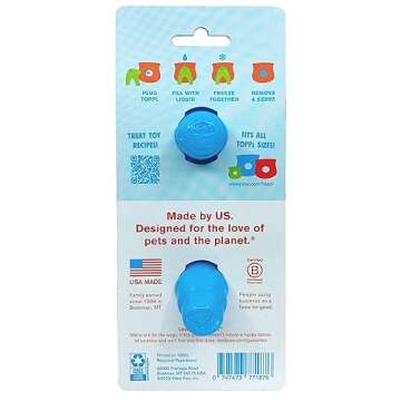 WEST PAW Toppl Stopper 2-Pack in Aqua Blue - Designed for Dog Enrichment, Accessory That Fits All To...