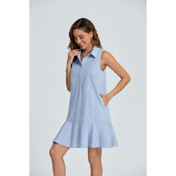 Kedera Women's Tunic Mini Dress Stylish Cotton Linen Design