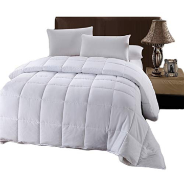 Royal Hotel Bedding White Down Alternative Queen Comforter with Corner Tabs - Hypoallergenic All-Sea...