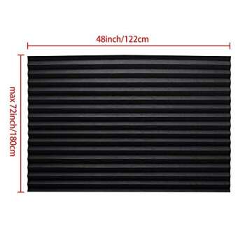 LUCKUP 2 Pack Cordless Blackout Pleated Fabric Shade,Easy to Cut and Install, with 4 Clips (48"x72" - 2 Pack, Black)