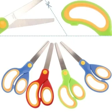 LOVESTOWN 4 PCS Kids Scissors - Safe and Colorful Cutting Tools