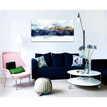 Modern Navy Blue Abstract Canvas Wall Art 24x48