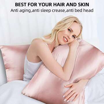 pendali Satin Pillowcase Bedding Sheets, Soft and Breathable, Luxury Satin Pillowcases for Hair and Skin, Pillow Cases Standard Size (26X19 inches), Pillow Covers with Hidden Zipper, Pink