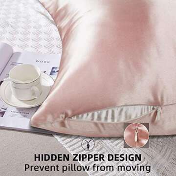 pendali Satin Pillowcase Bedding Sheets, Soft and Breathable, Luxury Satin Pillowcases for Hair and Skin, Pillow Cases Standard Size (26X19 inches), Pillow Covers with Hidden Zipper, Pink