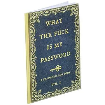 What the fuck is my password: Internet Password Logbook, Organizer, Tracker, Funny White Elephant Gag Gift, Secret Santa Gift Exchange Idea, Vintage book design.
