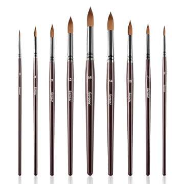 Fuumuui Sable Watercolor Brushes – 9pcs Professional Set
