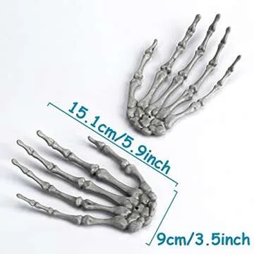 XONOR Realistic Skeleton Hands for Halloween Decorations