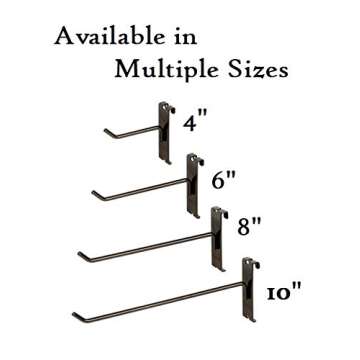 NAHANCO GWH4B 4" Black Gridwall Peg Hooks (Pack of 12)