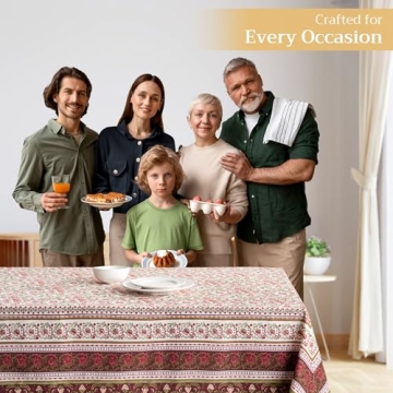 Maison d'Hermine Table Cloth Rectangle 100% Cotton 70 x 108 Inches Fall Tablecloth Reusable Everyday...