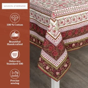 Maison d'Hermine 100% Cotton Tablecloth for Holiday Elegance