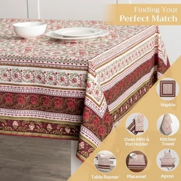 Maison d'Hermine 100% Cotton Tablecloth for Holiday Elegance