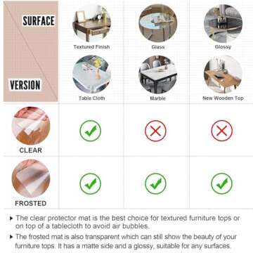 LovePads 1.5mm Thick 42 x 88 Inch Clear Table Cover Protector, Table Protector for Dining Room Table, Plastic Table Cover, Clear Tablecloth Protector Rectangular, Vinyl Table Pads Mat for Wood Table