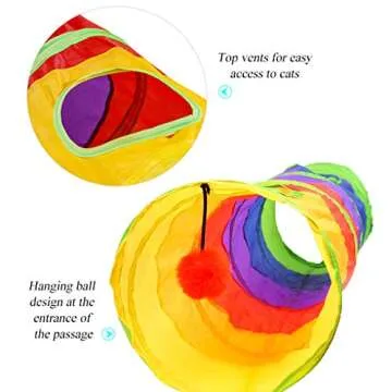 Andiker Cat Tunnel with Crinkle Sound and Plush Ball