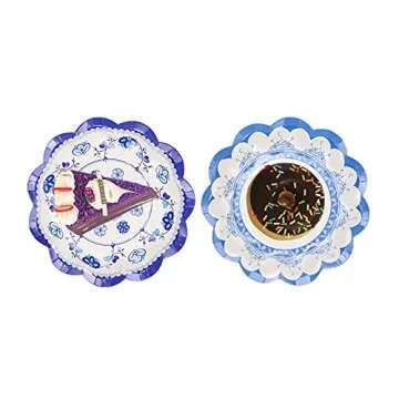 Elegant Chinese Style Disposable Paper Plates Set 12 Pack 7.1in