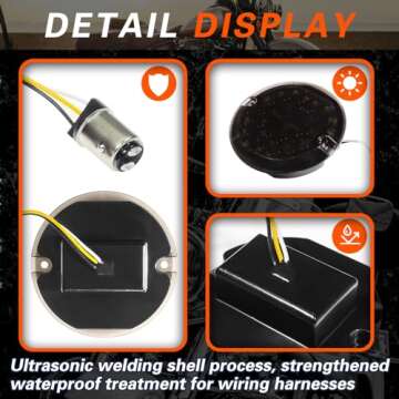 HBXJGS 3-1/4 Inch Front LED Turn Signals 1157 Compatible with Harley Davidson Front Motorcycle Led Turn Signals Compatible for Road Glide Road King Softail, black