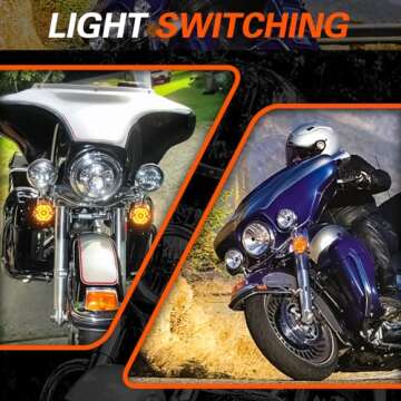 HBXJGS 3-1/4 Inch Front LED Turn Signals 1157 Compatible with Harley Davidson Front Motorcycle Led Turn Signals Compatible for Road Glide Road King Softail, black