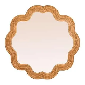 Elegant Rattan Wall Mirror - Enhance Your Coastal Decor