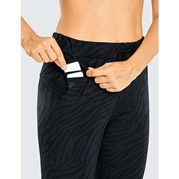 CRZ YOGA 4-Way Stretch Golf Joggers for Women, 27" Casual Travel Workout Pants, Lounge Athletic Sweatpants with Pockets Dark Zebra Small
