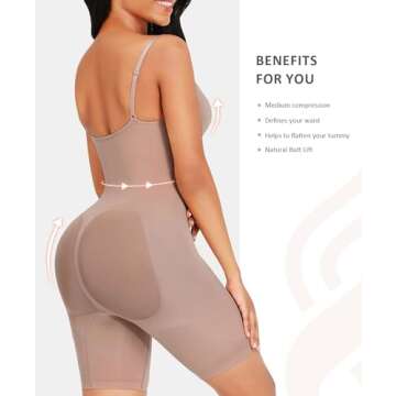 FeelinGirl Butt Lifter Shapewear with Tummy Control Thigh Slimming and Back Support Body Shaper Faja XL/XXL