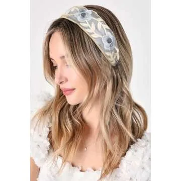 AIBFRID Floral Embroidery Headbands - 3PCS for Women & Girls