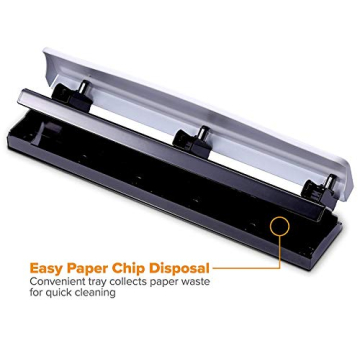 Bostitch Office 3 Hole Punch 12 Sheet Capacity Durable Metal