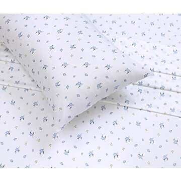 RUVANTI 100% Cotton Sheets - Crispy Cooling Percale Sheets for Queen Size Bed, Breathable & Durable Queen Sheet Set, 16 Inches Deep Pocket Bed Sheets, Phulkari, 4 Pieces