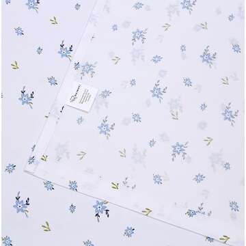 RUVANTI 100% Cotton Sheets - Crispy Cooling Percale Sheets for Queen Size Bed, Breathable & Durable Queen Sheet Set, 16 Inches Deep Pocket Bed Sheets, Phulkari, 4 Pieces