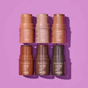 Essence Baby Got Bronze Bronzing Stick, Contour Pen, No. 60, Brown, Natural, Radiant Fresh, Vegan, Oil-Free, Paraben-Free, No Microplastic Particles, Pack of 1 (5.5 g)