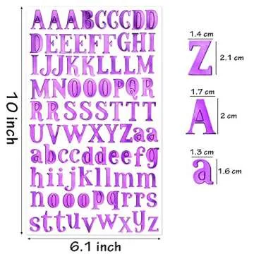 20 Sheets Colorful Number and Letter Alphabet Sticker Self Adhesive PU Shiny Stickers for Arts Craft Greeting Cards Scrap Books Home Decoration