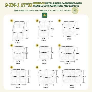 VEIKOU 17" Raised Garden Bed – Versatile & Durable