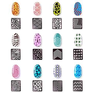 Rotus 288 Pieces 96 Designs Nail Vinyls Nail Stencil Sticker Sheets Set for Nail Art Design Cute Dec...
