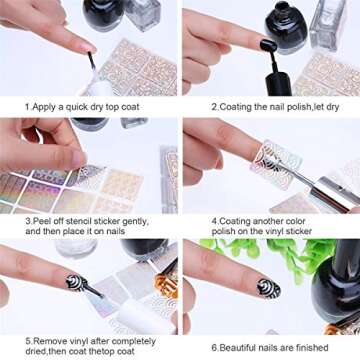 Rotus 288 Pieces Nail Vinyls Set for Stunning Nail Art