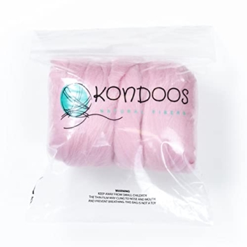 Kondoos Colored Natural Wool Roving for Creative Crafting