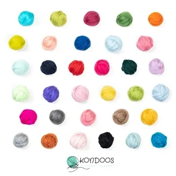 Kondoos Colored Natural Wool Roving for Creative Crafting