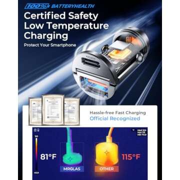 MRGLAS 90W USB C Car Charger Fast Charging,[Smallest Metal] Car Charger USB C PD45W+QC3.0 Dual Port Cigarette Lighter USB C Charger Car Charger Adapter for iPhone 16 Pro Max Plus 15 14 iPad SamsungS25